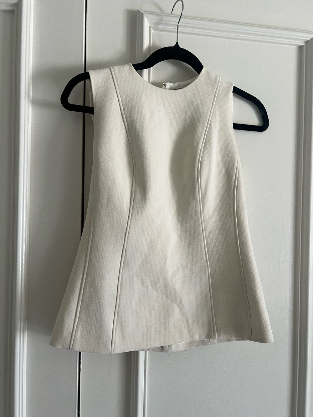 Theory Cream Structured Knit Shell